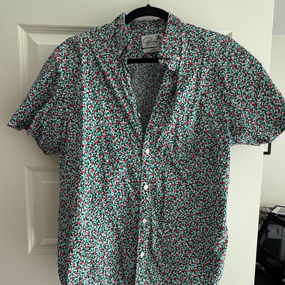 Bonobos Short Sleeve Button Down Casual Shirt - Floral Pattern, Size M, Standard